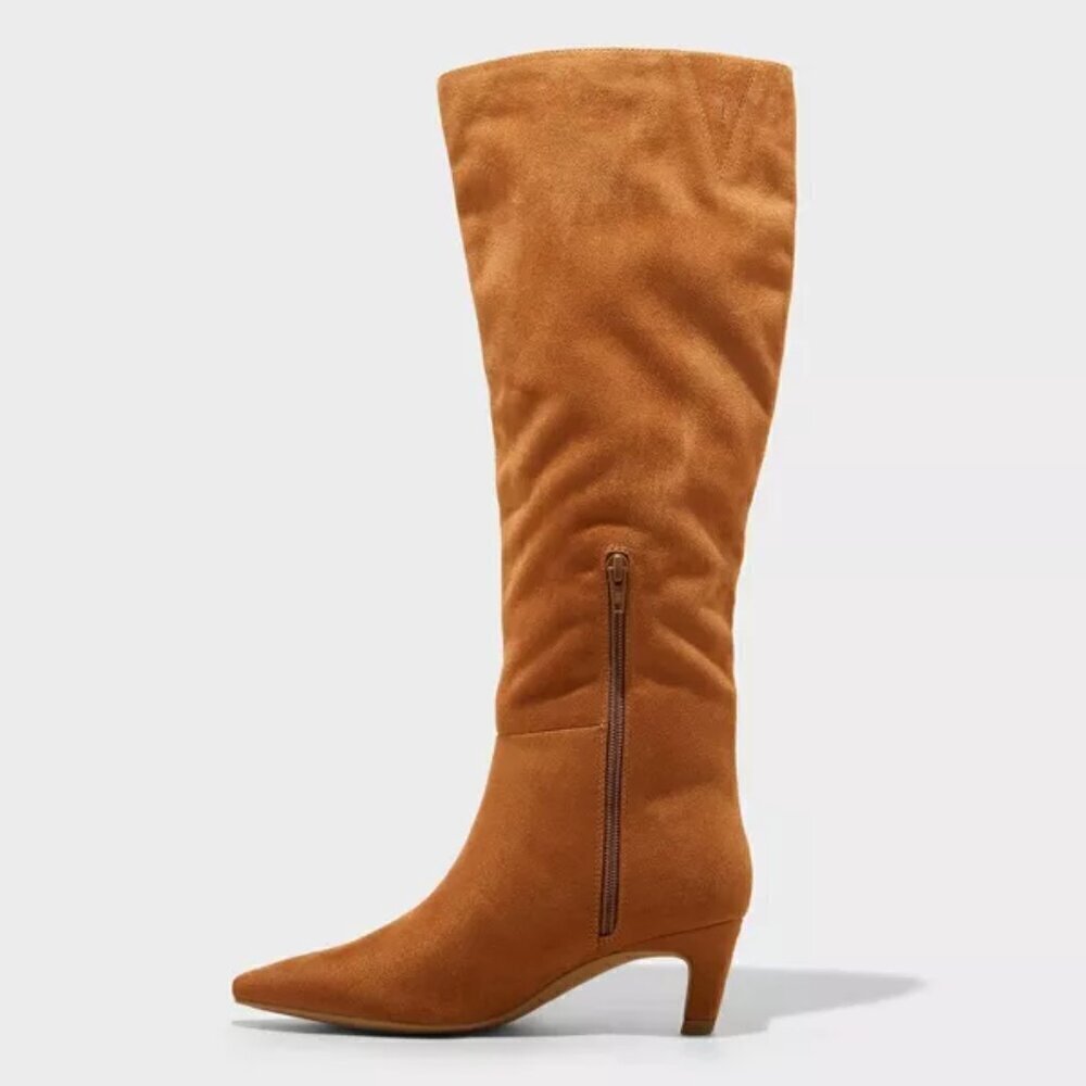 Universal Thread Women's Kendra Kitten Heel Tall Dress Boots - Picture 2 of 4